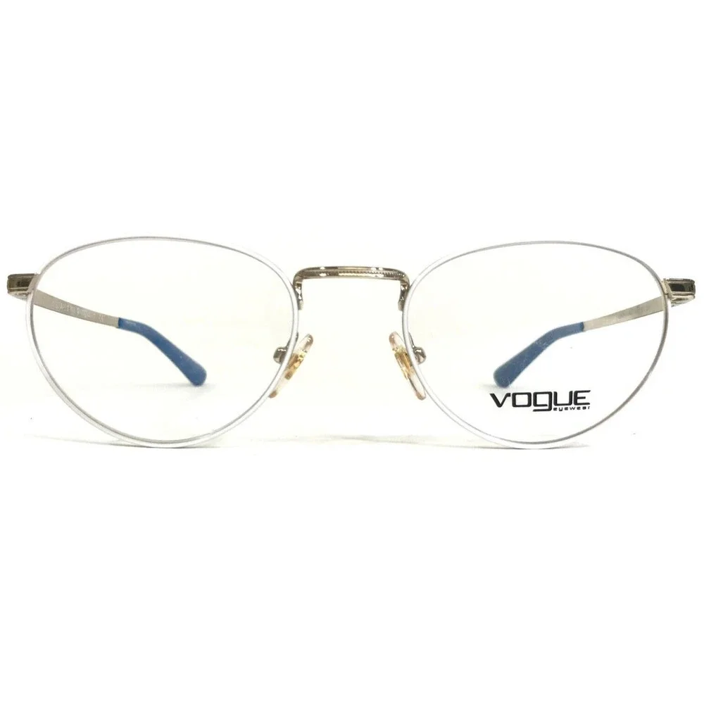 Vogue Eyeglasses Frames VO4084 848 White Gold Round Full Rim 50-20-135